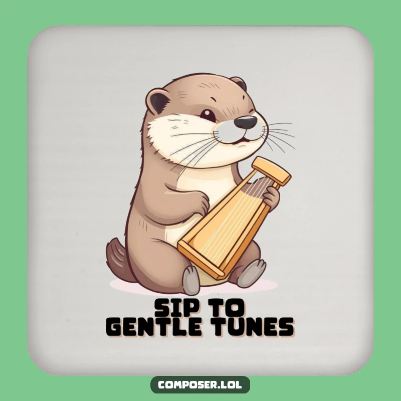 Funny Otter Harp Coaster: Protect Surfaces with Musical Grace