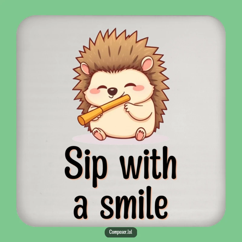 Funny Hedgehog Flute Coaster: Protect Surfaces with Musical Joy