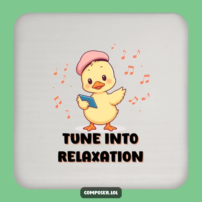 Funny Duckling Conductor Coaster - Sip to the Rhythm, Perfect Gift!