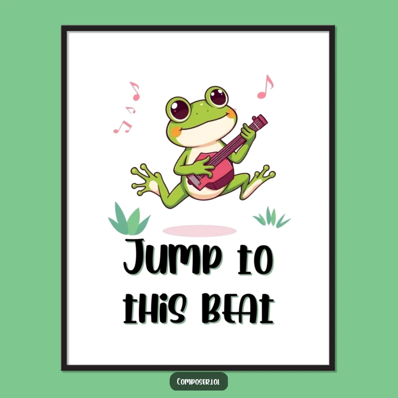 Funny Frog Composer Poster: Vibrant Art for the Joyful Music Enthusiast