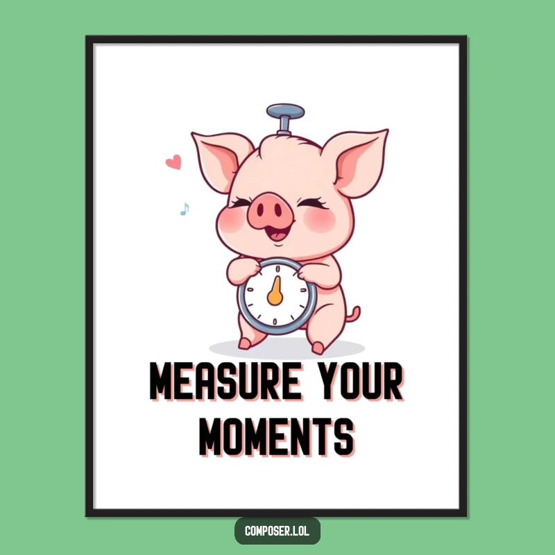 Funny Piglet Metronome Art Poster: Humorous Wall Decor Gift for Music Studios