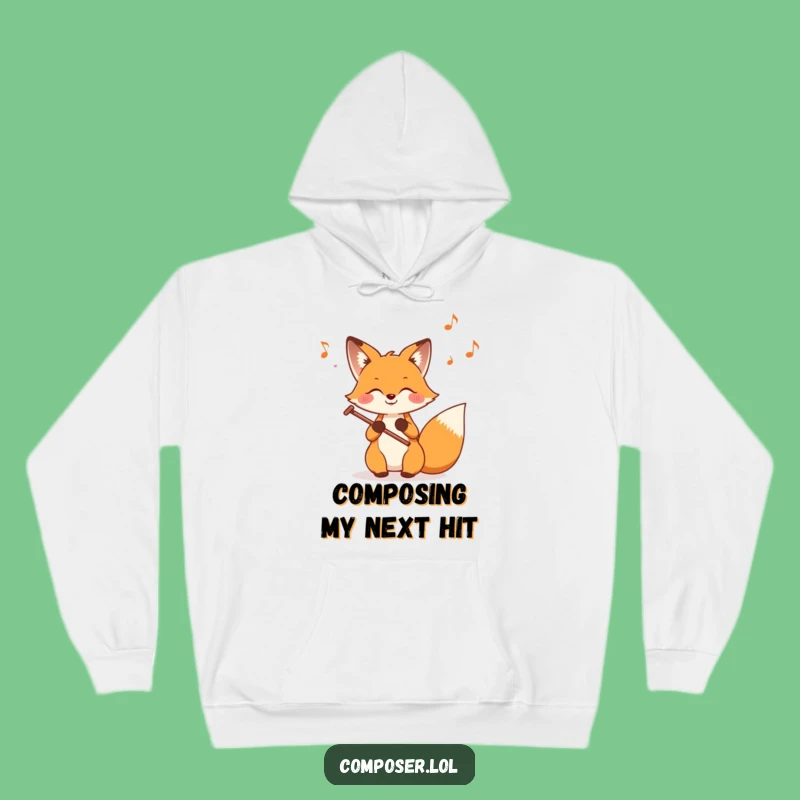 Funny Fox Composer Hoodie: Cozy Up with a Musical Fox Design