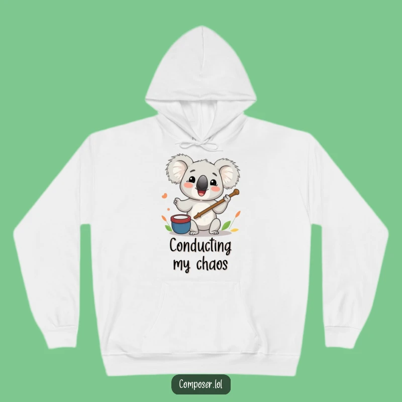 Funny Koala Conductor Hoodie: Cozy and Hilarious Maestro Sweatshirt, a Perfect Gift