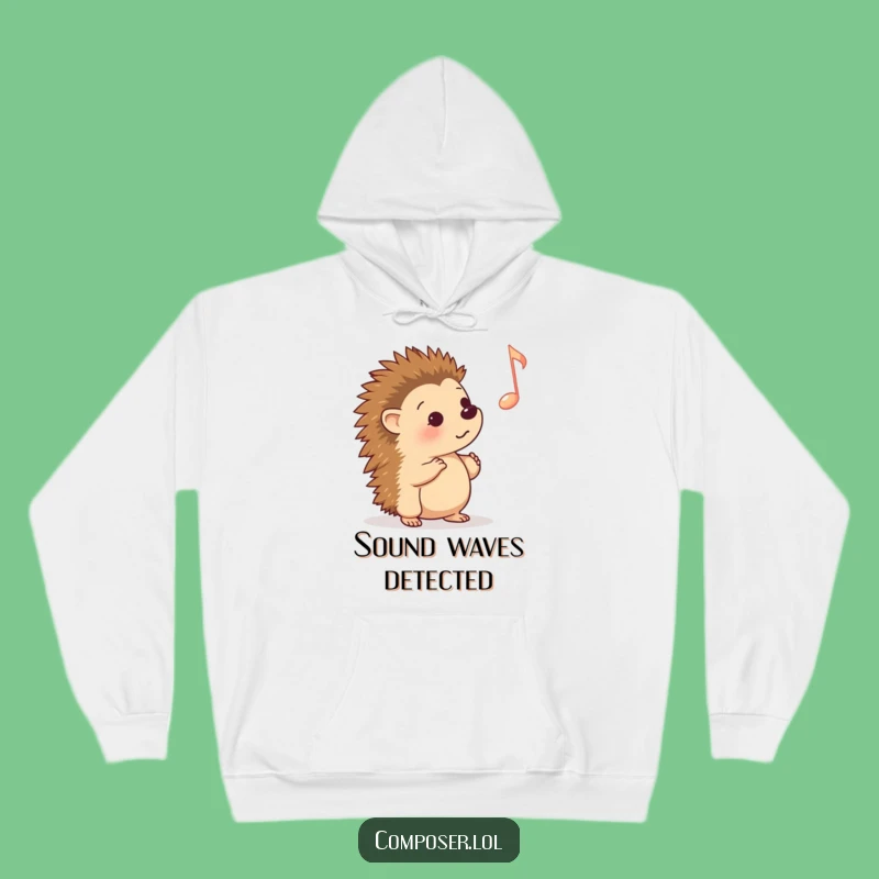 Cozy Funny Hedgehog Music Note Hoodie: Warmth & Whimsy Gift