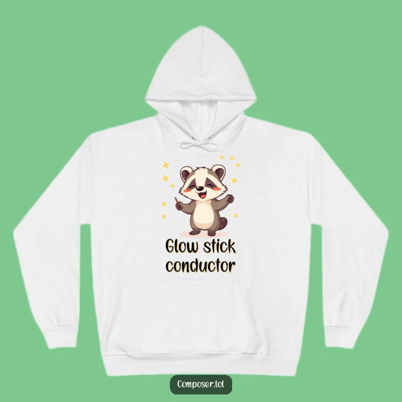 Funny Badger Conducting Fireflies Hoodie: Cozy Woodland Symphony Wearable Art