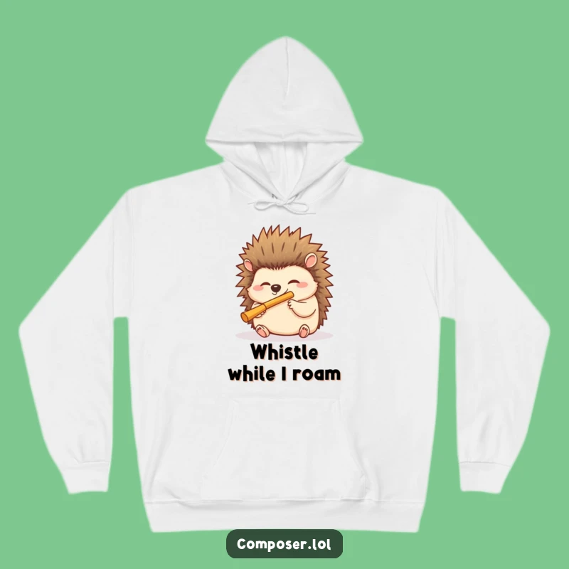 Funny Hedgehog's Joyful Tune Hoodie: Cozy and Hilarious Gift