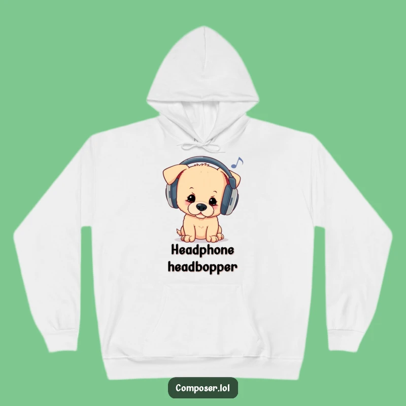 Funny Puppy Headphones Hoodie - Cozy Beat Lover Sweatshirt Gift