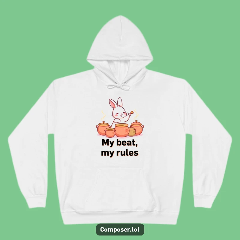 Funny Rabbit Drummer Hoodie: Cozy Up with a Rhythmic Bunny