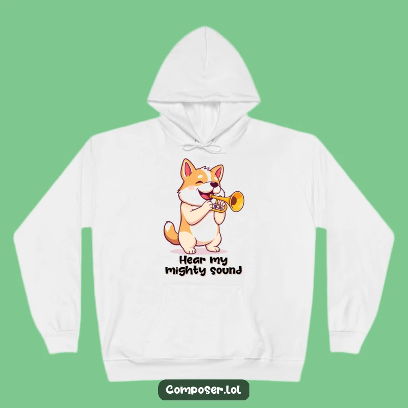Funny Trumpet Dog Hoodie: Proud Musician Canine's Cozy Comfort, Perfect Gift