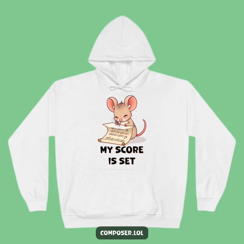 Funny Composer Mouse Hoodie: Dedicated Musician's Cozy Creation, Perfect Gift