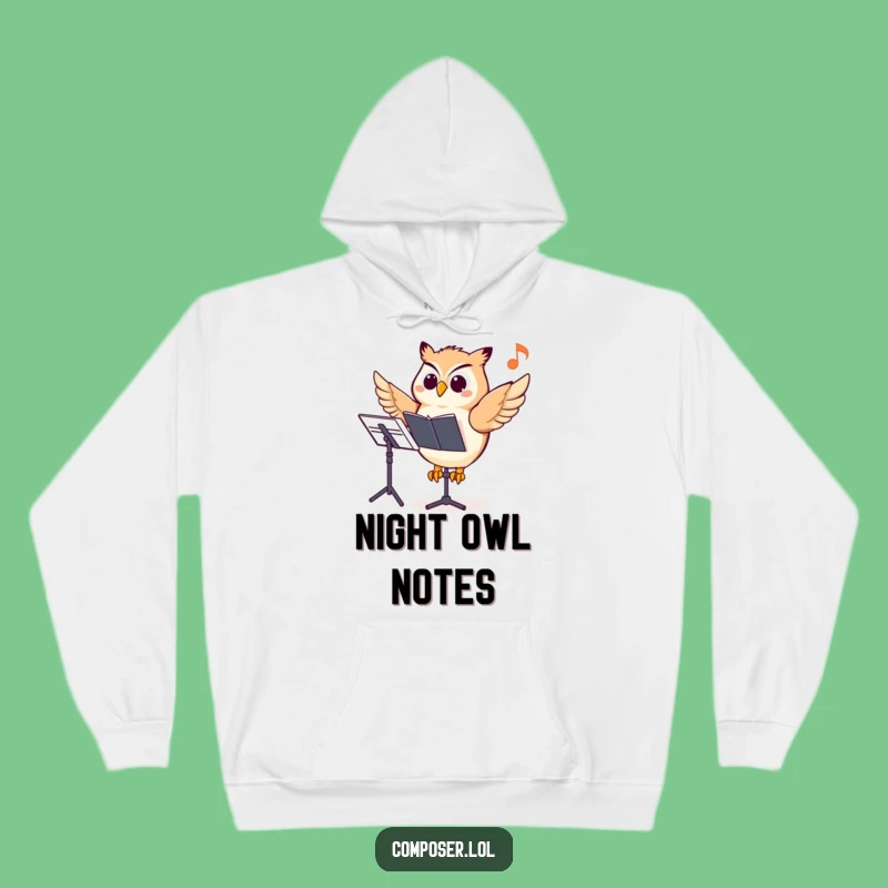 Cozy Funny Owl Composer Hoodie: Warm Up with Musical Wisdom