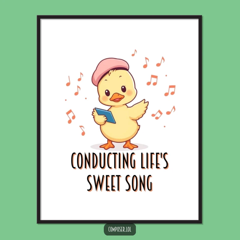 Free Printable Wall Art: Conducting Duckling Maestro Funny Downloadable Decor