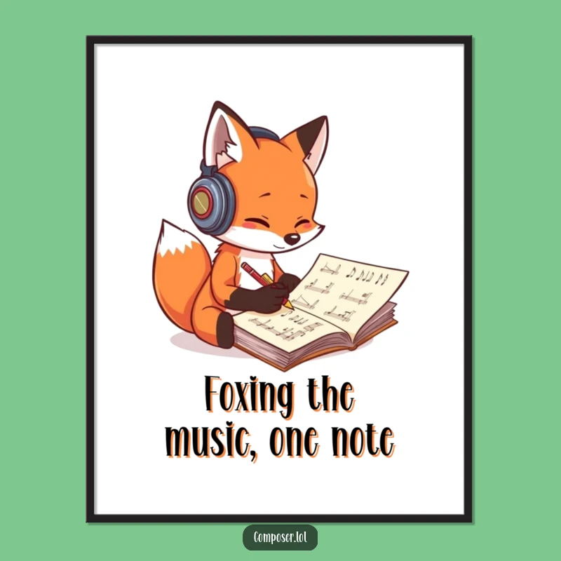 Free Printable Fox Composer Wall Art: Quirky Downloadable Art for Creative Spaces!