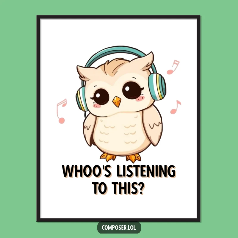 Free Printable Owl DJ Wall Art - Funny Musical Downloadable Decor for Music Lovers
