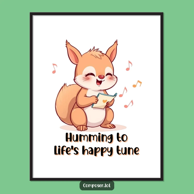 Funny Free Printable Squirrel Composer Wall Art: Downloadable Decor for Whimsical Spaces