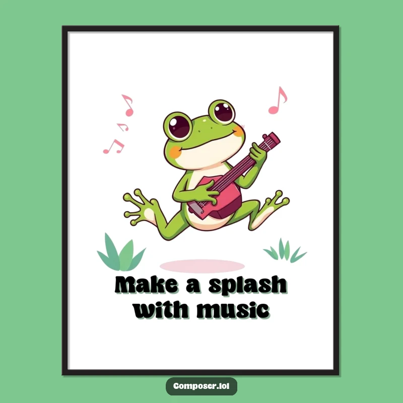 Free Printable Wall Art: Joyful Frog Composer - Energetic Downloadable Decor
