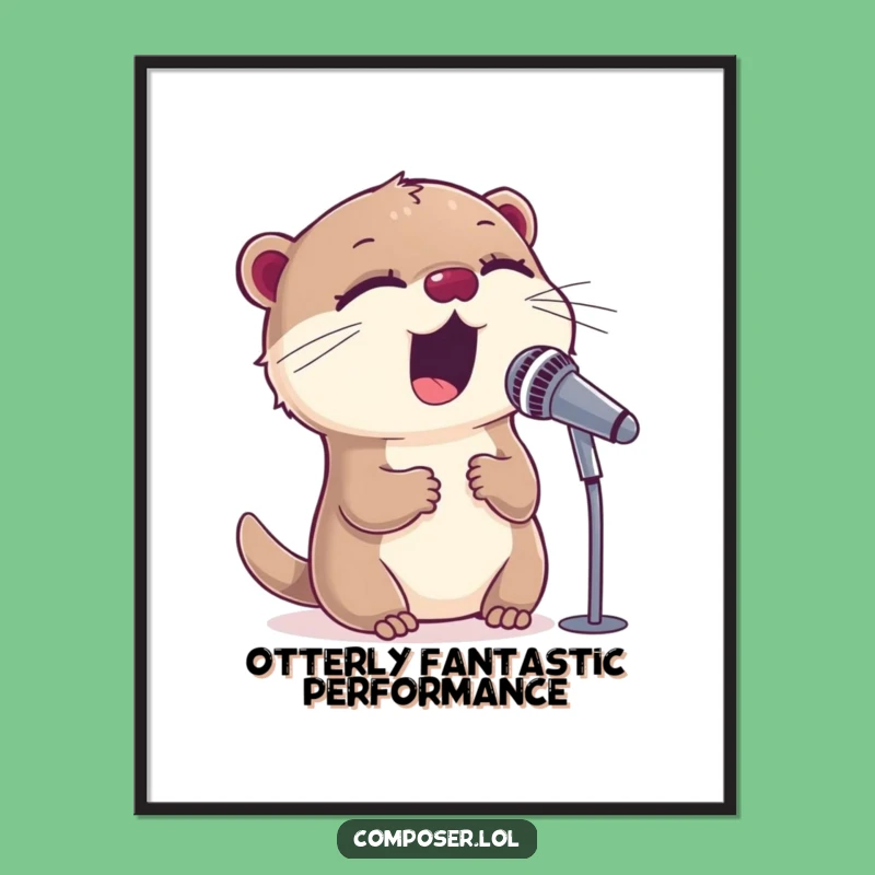 Funny Free Printable Wall Art: Otter's Passionate Performance Downloadable Decor