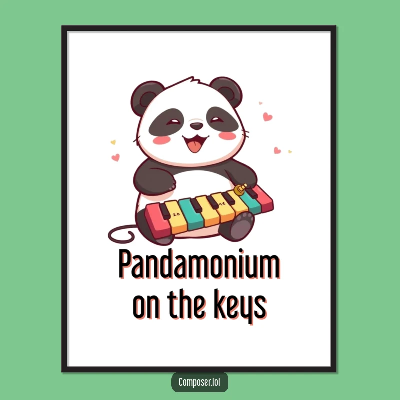 Funny Free Printable Wall Art: Panda's Xylophone Cascade Downloadable Decor