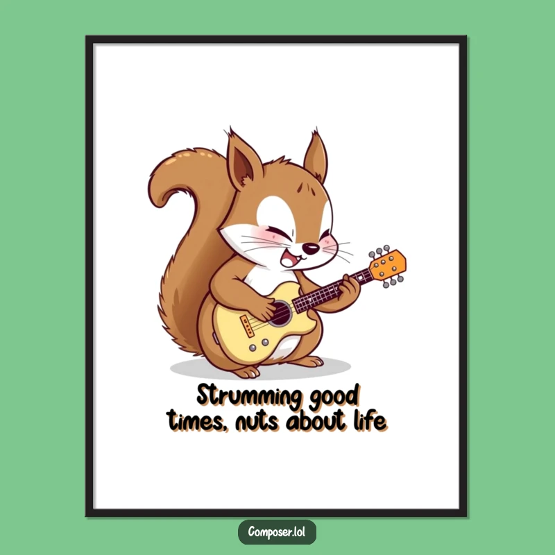 Funny Free Printable Wall Art: Rock Star Squirrel for a Quirky Downloadable Poster