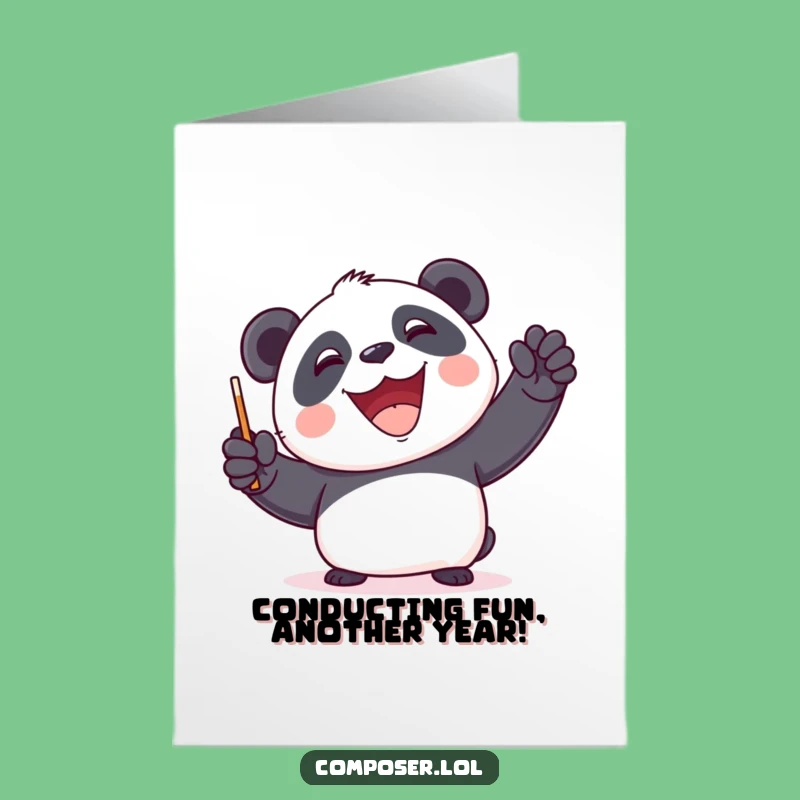Free Printable Panda Symphony Birthday Card: Funny Downloadable Music Gift for Him or Her