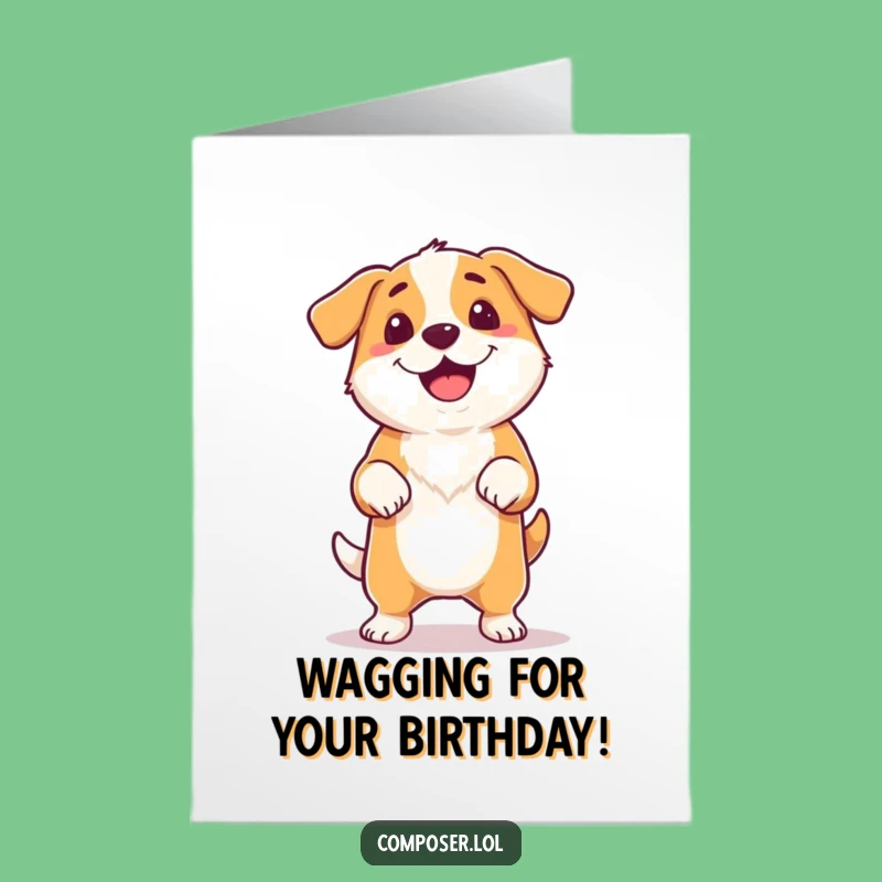 Free Printable Birthday Card: Proud Dog Dancing, Perfect Downloadable Gift