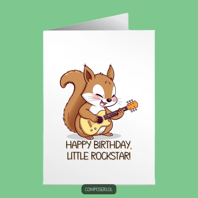 Free Printable Birthday Card: Rockstar Squirrel for a Fun Downloadable Gift