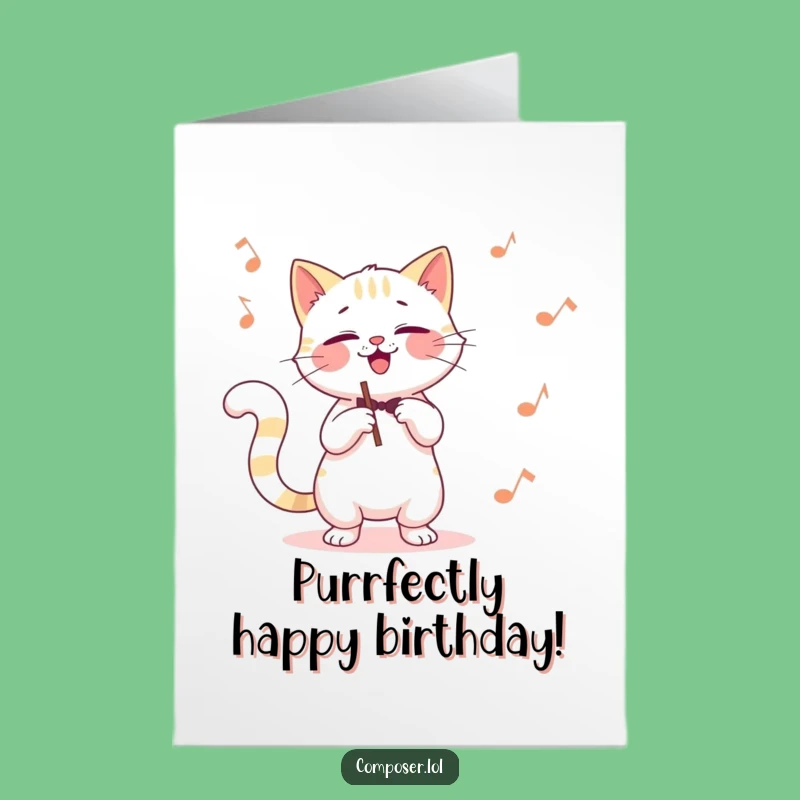 Free Printable Cat Maestro Birthday Card: Funny Downloadable Gift for Feline Music Fans!