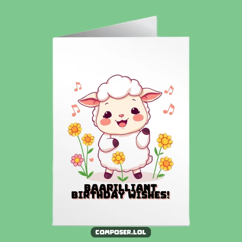 Free Printable Cheerful Sheep Birthday Card - Funny DIY Downloadable Gift