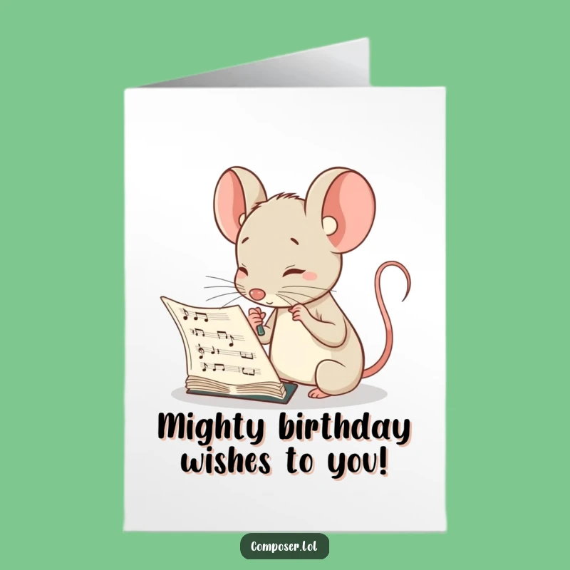 Free Printable Curious Mouse Composer Birthday Card - Thoughtful Downloadable Gift