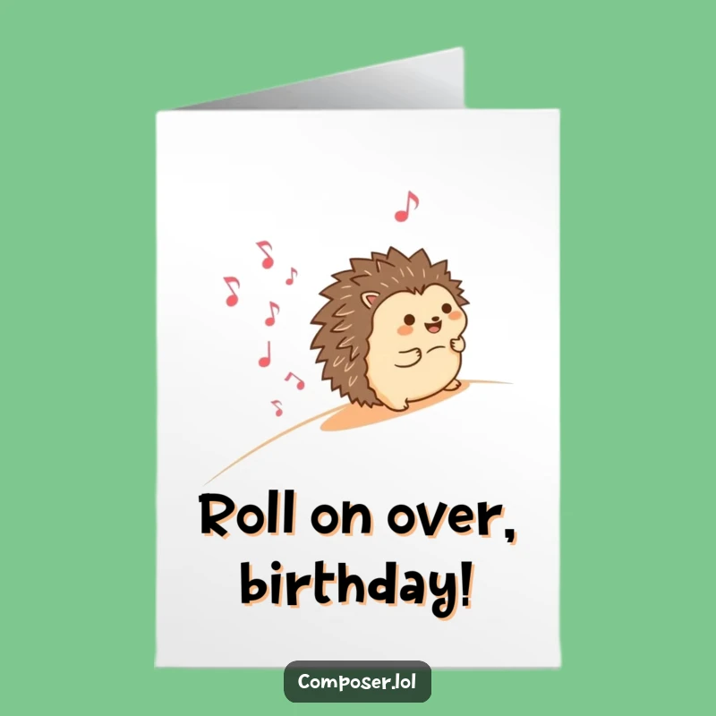 Free Printable Hedgehog Birthday Card: Funny Rolling Notes Downloadable, Perfect DIY Gift