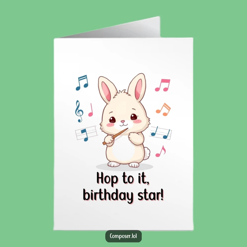 Free Printable Bunny Conductor Birthday Card: Funny Downloadable Gift