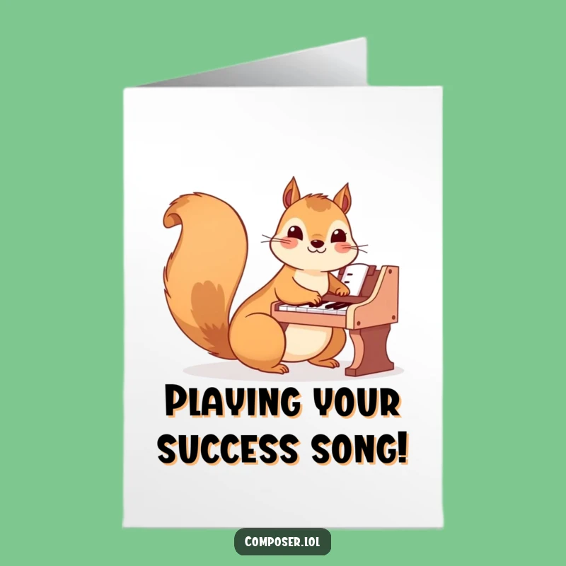Enchanting Free Printable Congratulations Card: Squirrel Pianist Hits the Right Note!