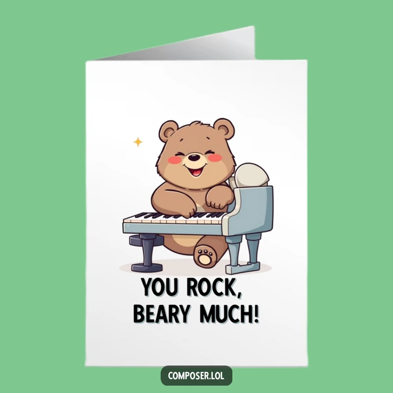 Free Printable Bear Composer Card: Celebrate Achievements with a Funny Downloadable Gift!