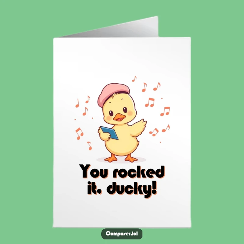 Free Printable Congrats Card: Conducting Duckling Harmony Funny Downloadable Gift