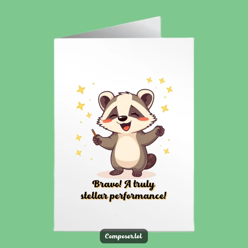 Free Printable Congrats Card: Funny Badger Conductor Hilarious Downloadable Gift