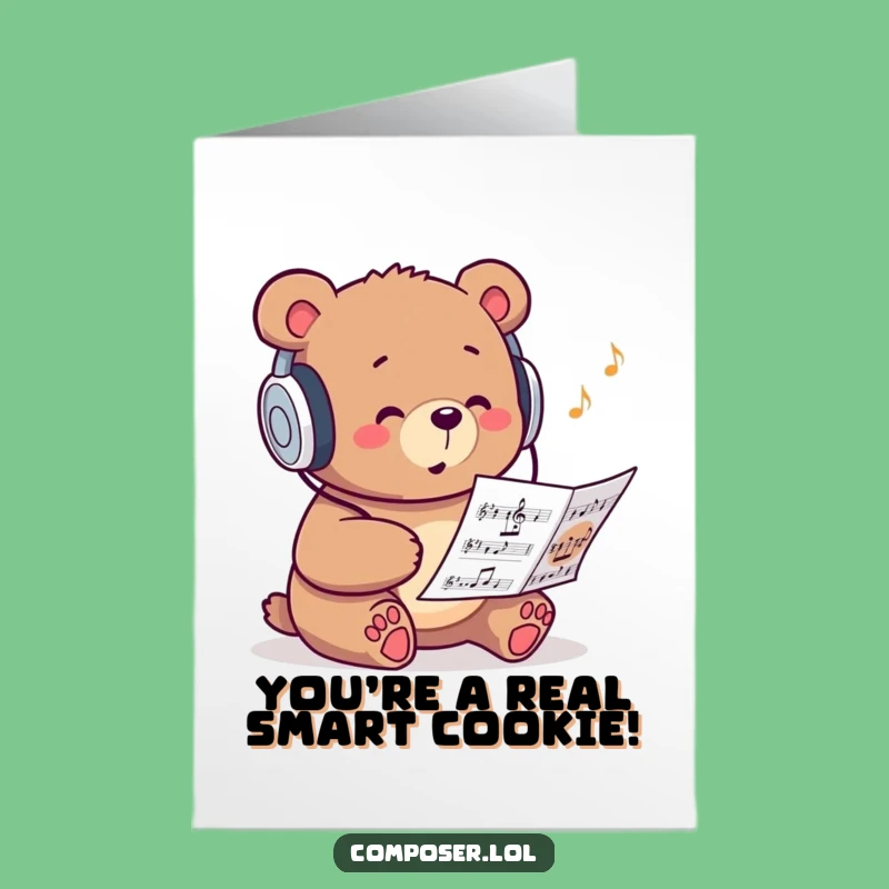 Free Printable Funny Congrats Card: Hummin' Bear for Your Awesome Achievement!