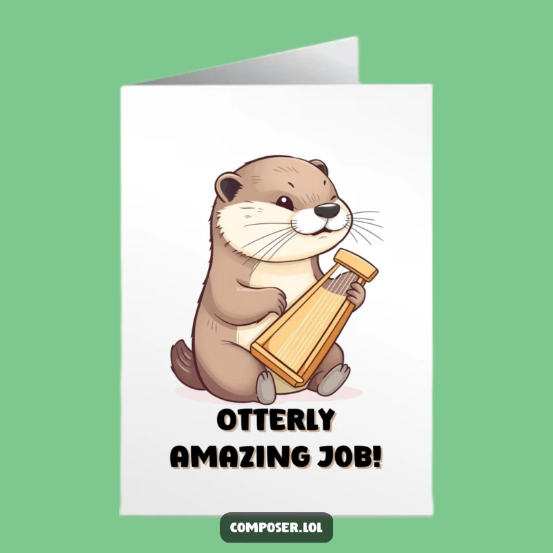 Free Printable Otter Harpist Congrats Card - Funny Downloadable Gift