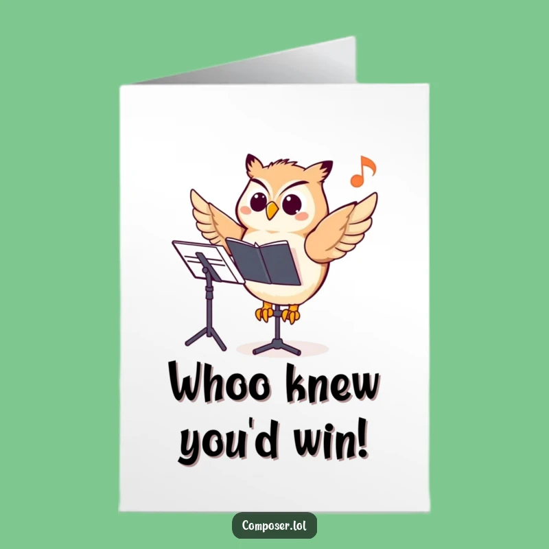 Free Printable Owl Composer Card: Celebrate Success with a Funny Downloadable Gift!