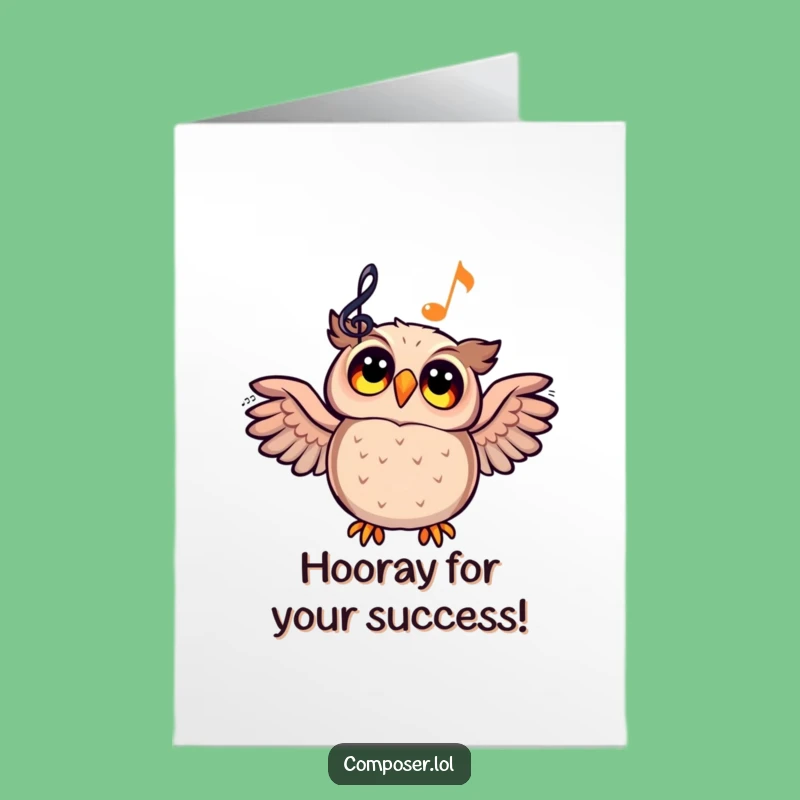 Free Printable Owl Congratulations Card: Funny Inspired Music Achievement Gift