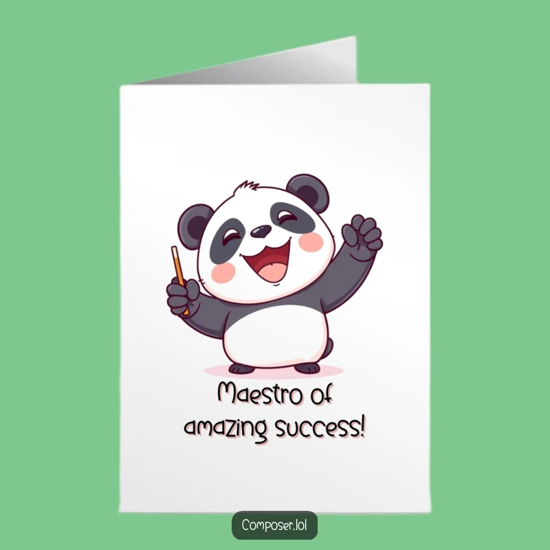 Free Printable Panda Congrats Card: Humorous Downloadable Music Gift for Any Achievement