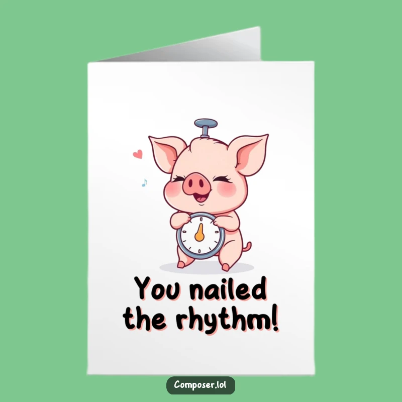 Free Printable Metronome Piglet Congratulations Card - Hilarious Downloadable Gift for Any Occasion