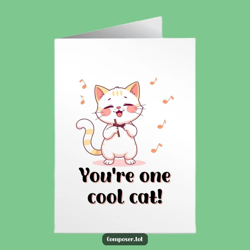 Free Printable Cat Composer Card: Celebrate Success with a Funny Downloadable Gift!