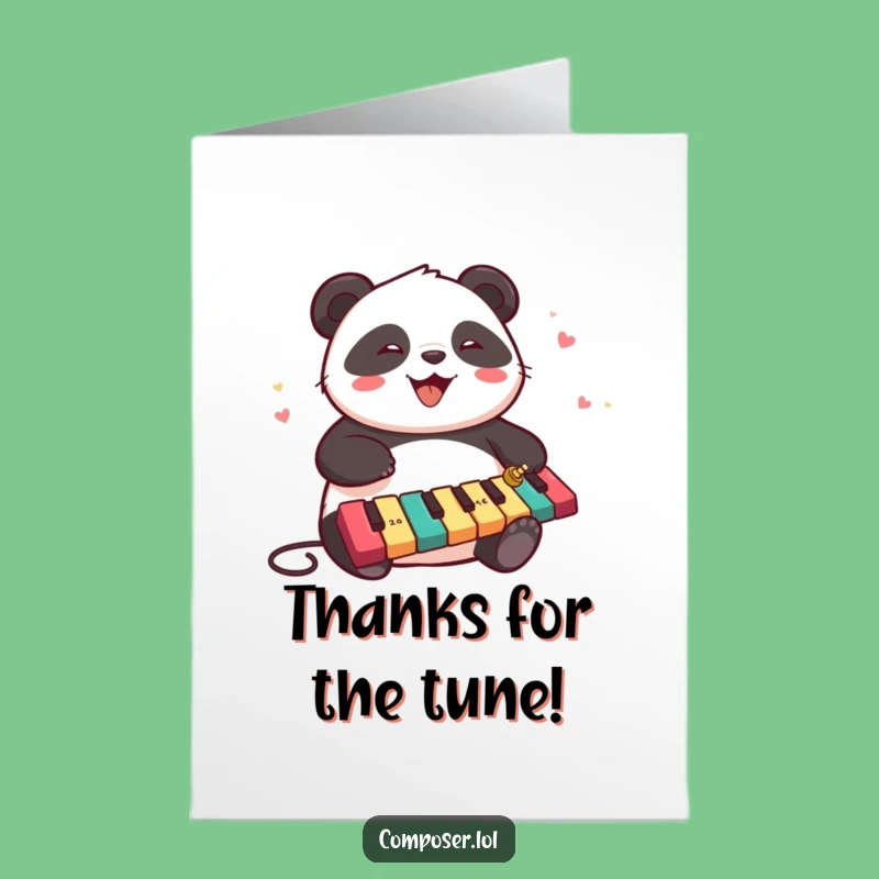 Free Printable Thank You Card: Panda's Xylophone Melody of Thanks!