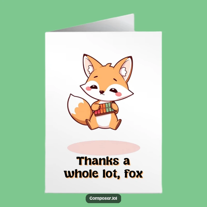 Free Printable Bouncy Fox Thank You Card - Humorous Downloadable Gift