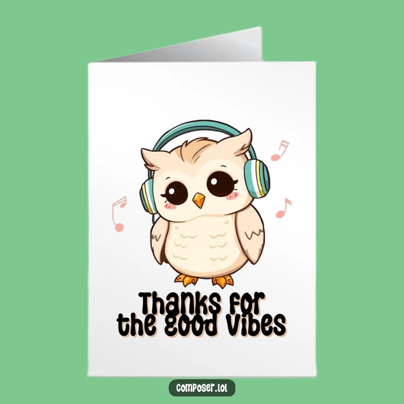 Free Printable Owl DJ Thank You Card - Humorous Downloadable Gift for Appreciators