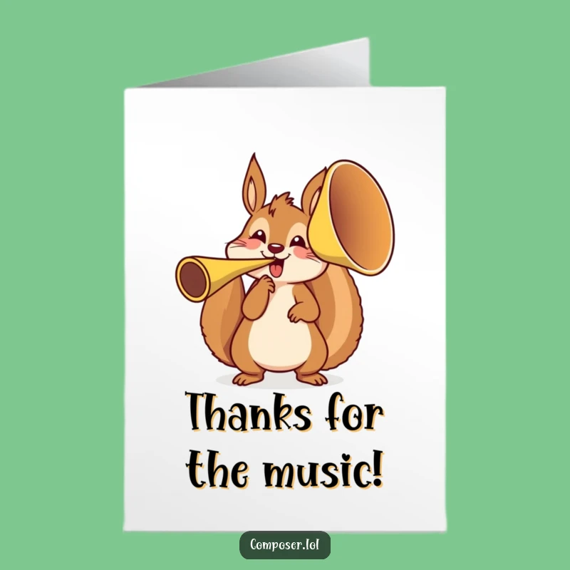 Free Printable Thank You Card: Squirrel's Musical Thanks Downloadable!
