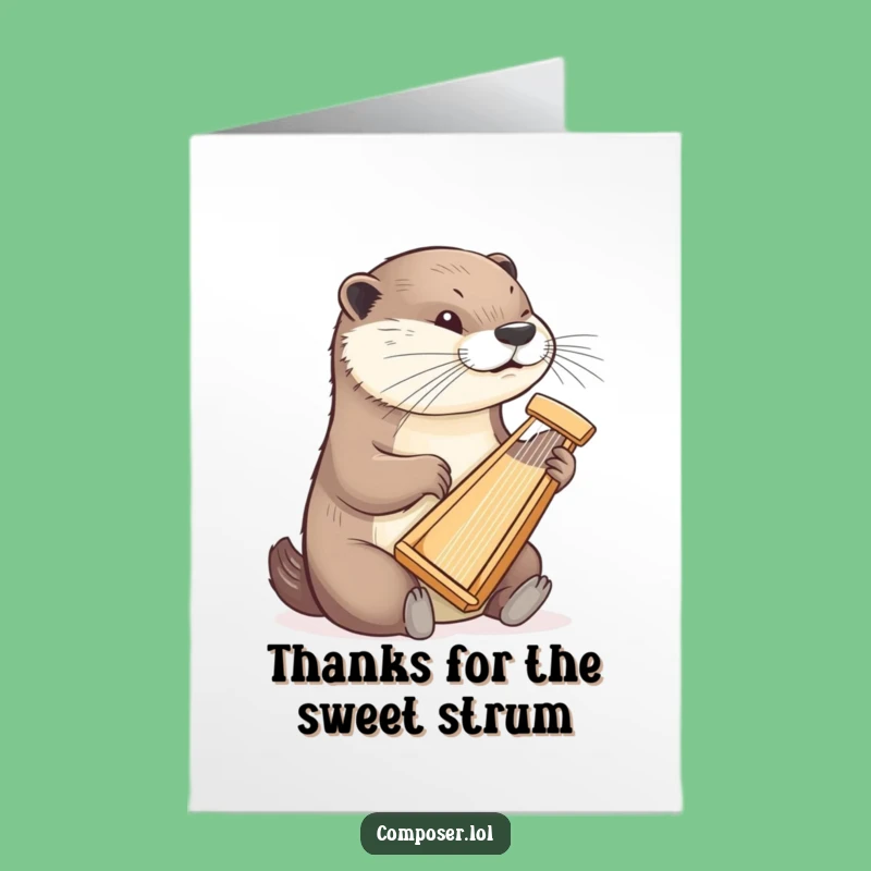 Free Printable Otter Harpist Thank You Card - Humorous Downloadable Gift