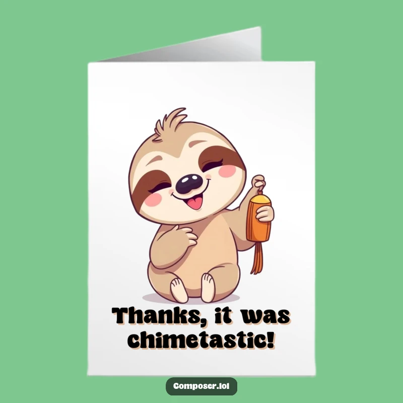 Free Printable Thank You Card: Sloth's Gentle Chime of Gratitude!