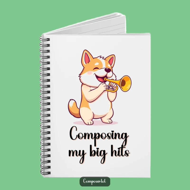 Funny Trumpet Dog Music Notebook: Proud Canine's Journal, Perfect Gift