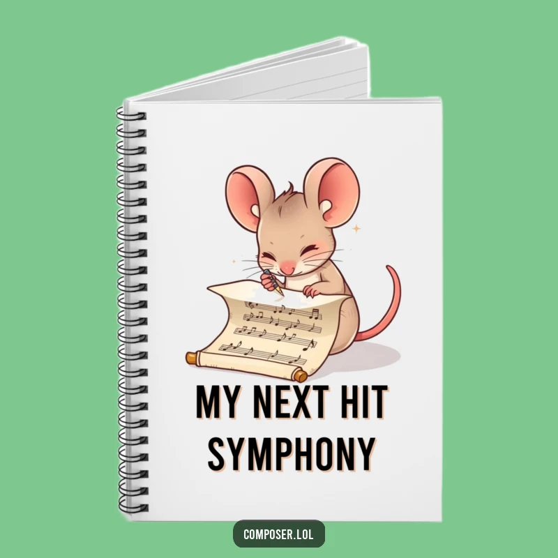 Funny Composer Mouse Notebook: Determined Musician's Journal, Perfect Gift